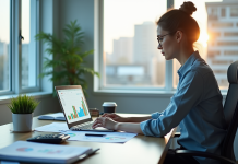 Analyste financier au bureau analyse des graphiques