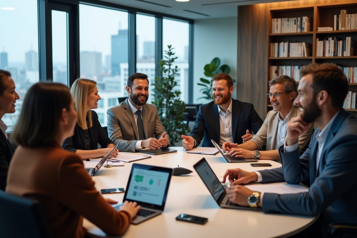 Groupe de professionnels lors d