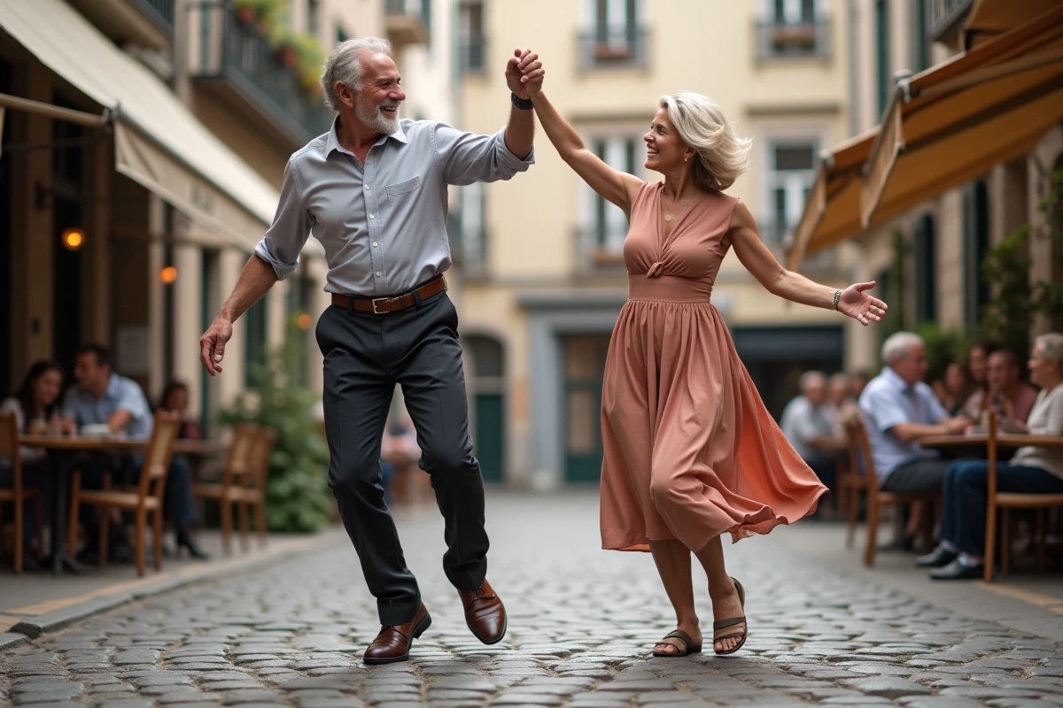 Couple en rock dans une cour Lille authentique