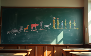 Évolution : types principaux à connaître pour comprendre Ligne du temps d'évolution animale sur tableau noir