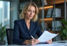 DFI : Définition et rôle de la DFI en entreprise Femme d'affaires confiante dans un bureau moderne