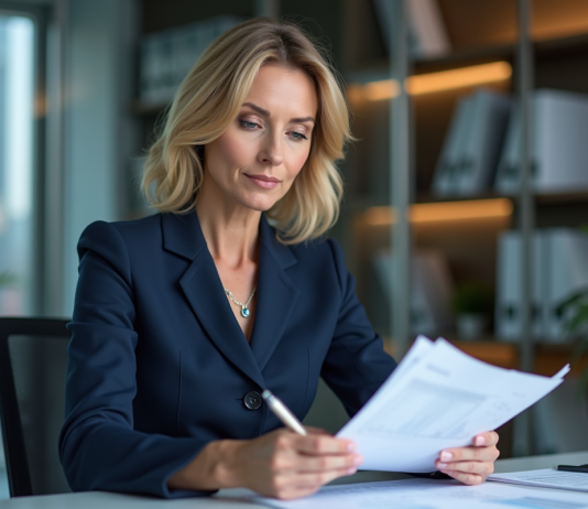 DFI : Définition et rôle de la DFI en entreprise Femme d'affaires confiante dans un bureau moderne