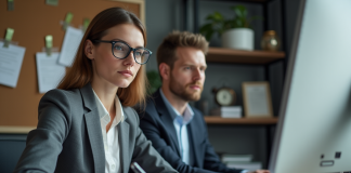 Formation gestionnaire de paie : quelle est la meilleure option de formation ? Femme en bureau professionnel travaillant sur la gestion de paies