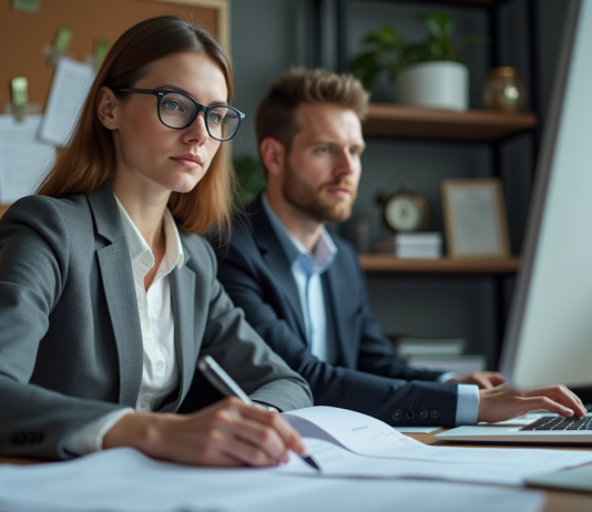 Formation gestionnaire de paie : quelle est la meilleure option de formation ? Femme en bureau professionnel travaillant sur la gestion de paies