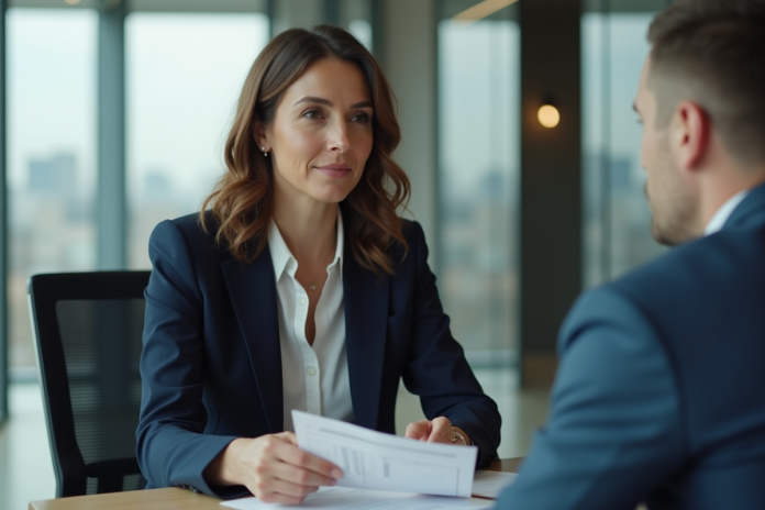 femme-professionnelle-bureau-1 Femme professionnelle en réunion de travail