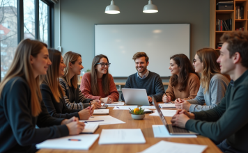 Formations qualifiantes: découvrez les meilleures options en 2025 Groupe de jeunes adultes en apprentissage collaboratif